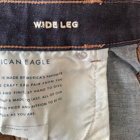 American Eagle Super Stretch Dark wash High Rise Wide Leg Denim Jeans - Picture 8 of 10